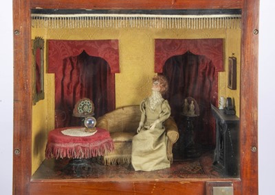 Lot 623 - An extremely rare and probably unique John Dennison of Leeds (British) counter-top clockwork Penny in Slot fortune telling machine circa 1890