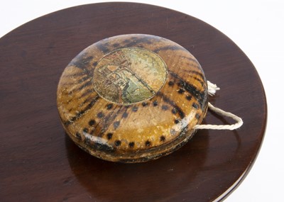 Lot 670 - A early 19th century Tonbridgeware whitewood Brighton yo-yo