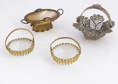 Lot 729 - Two opaline glass salts