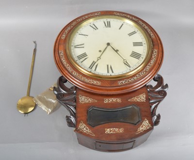 Lot 221 - A late 19th century mahogany framed fusee 8-day walk clock