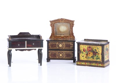 Lot 866 - Three late 19th century German dolls’ house furniture