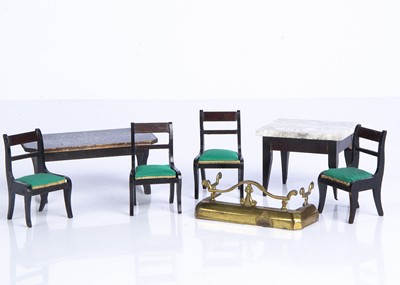 Lot 885 - Late 19th century dolls' house furniture
