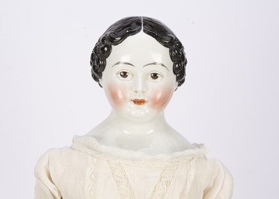 Lot 945 - A rare Kloster Vielsdorf china shoulder-head Grenier-type child doll 1860s