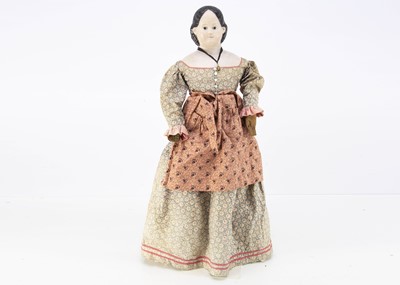Lot 948 - A mid 19th century Grenier papier-mache shoulder head doll