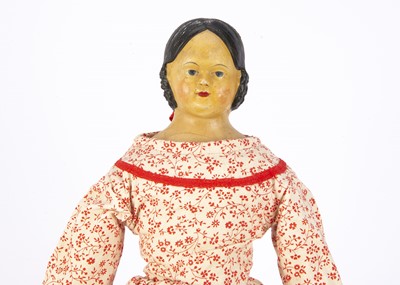 Lot 951 - A German 19th century papier-mache Grenier-type shoulder head child doll