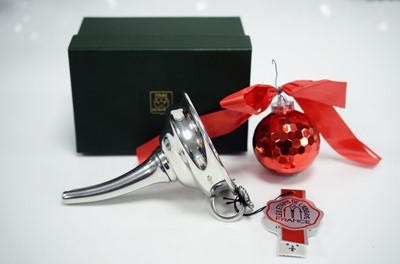 Lot 4 - A modern French silver plated wine funnel