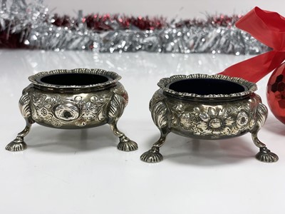 Lot 11 - Two Victorian silver cauldron salts by John Figg
