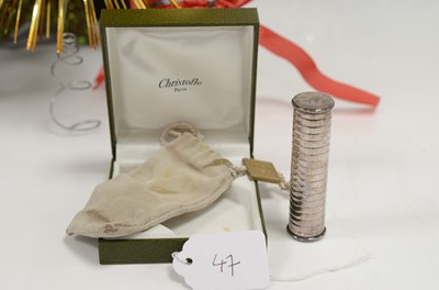 Lot 47 - A Christofle silver plated handbag perfume container
