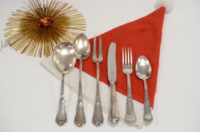 Lot 50 - A mid 20th century Swedish silver part canteen of cutlery by Bruckman