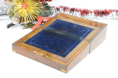 Lot 91 - A Victorian mahogany and brass writing slope box