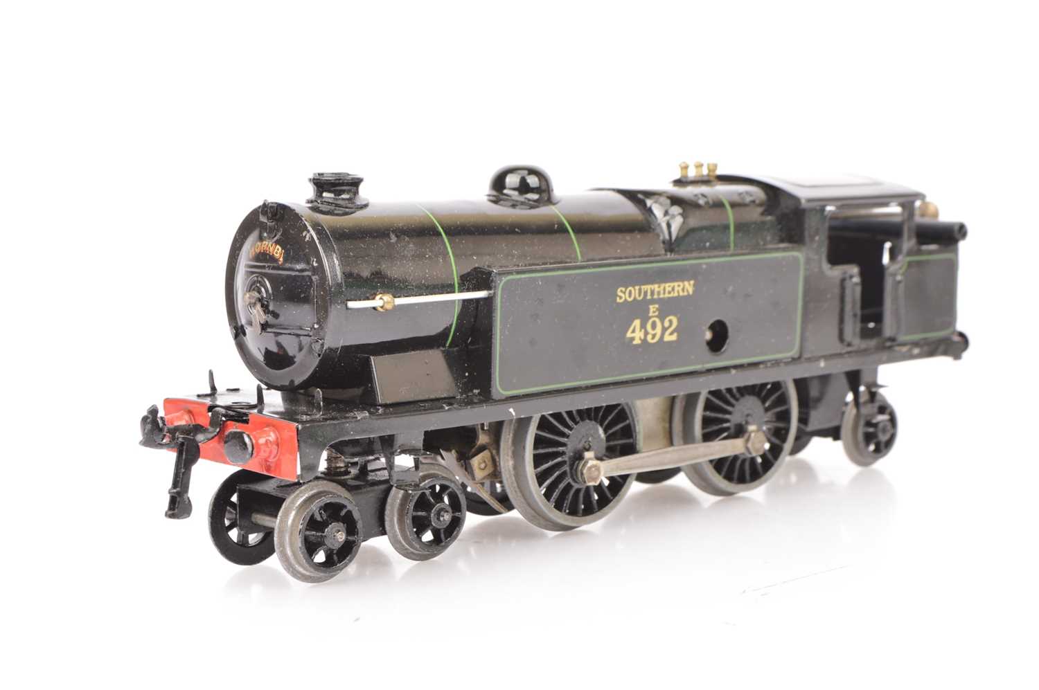 Lot 3 - Hornby 0 Gauge repainted No 2 Special clockwork 4-4-2 SR black tank E492