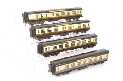 Lot 15 - Exley 0 Gauge GWR chocolate and cream Named Trains Passenger Coaches