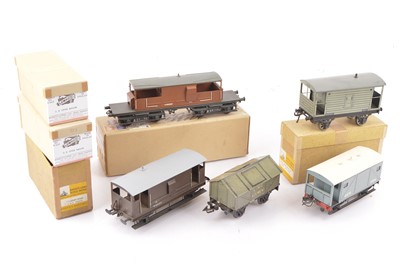 Lot 70 - Bassett-Lowke Leeds Bing and Kitbuilt 0 Gauge Goods wagons (8)