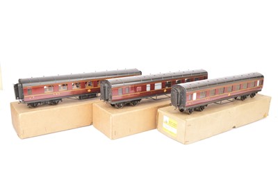 Lot 88 - Three boxed 0 Gauge Exley LMS Corridor Coaches