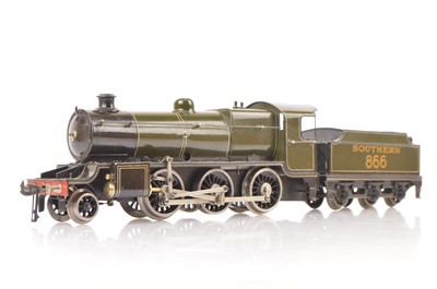 Lot 107 - A Bassett-Lowke 0 Gauge converted 3-rail electric SR 2-6-0 (Maunsell-type) 'Mogul' Locomotive and Tender