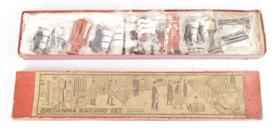 Lot 144 - Uncommon 0 Gauge Johilco for Britannia Railway Set of Railway Staff Passengers and Platform Accessories, in original box