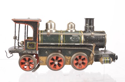 Lot 153 - A very early and uncommon Marklin 0 Gauge clockwork 0-4-2 Locomotive and two Tenders (3)