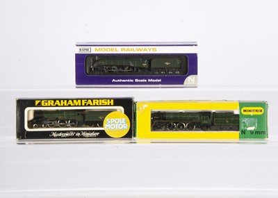Lot 94 - N Gauge BR Green Liveried Steam Locomotives With Tenders