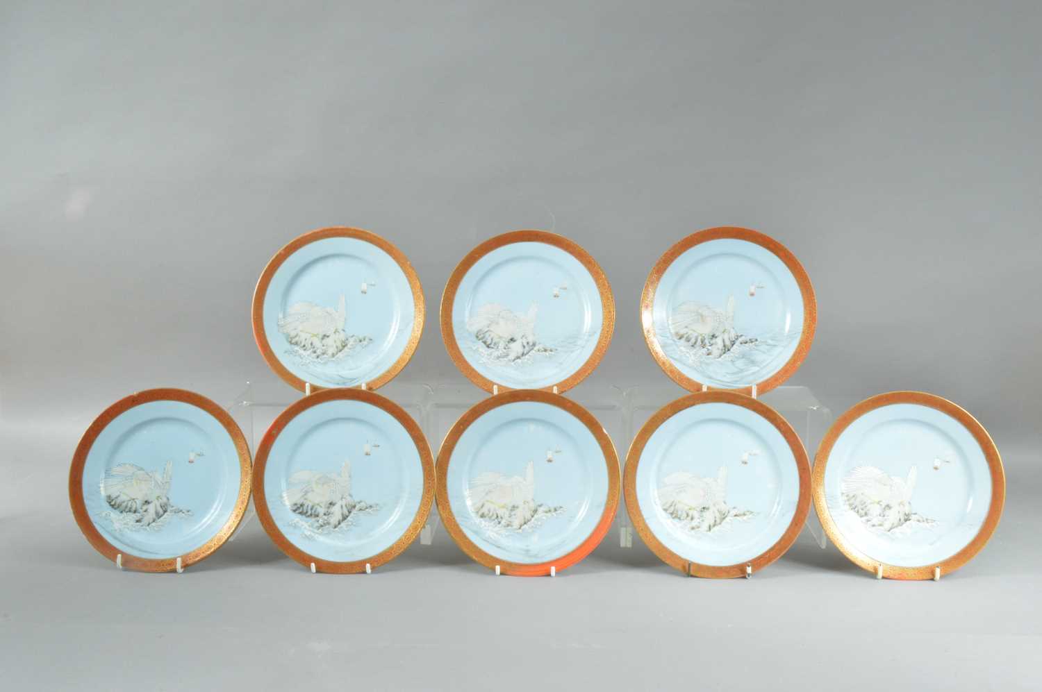 Lot 105 - Eight late Meiji period Japanese side plates