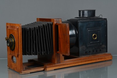 Lot 354 - A Mahogany & Brass Horizontal Enlarger