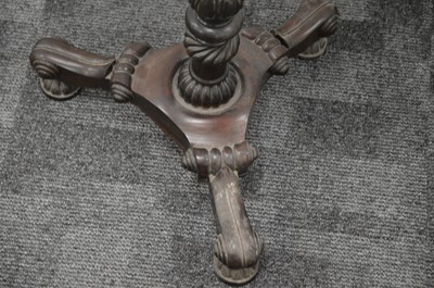 Lot 13 - A William IV and later rosewood tripod table