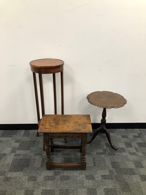 Lot 18 - An 18th century style wooden joint stool
