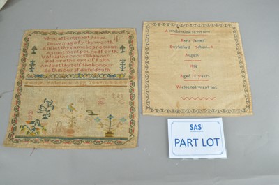 Lot 180 - Two unframed samplers
