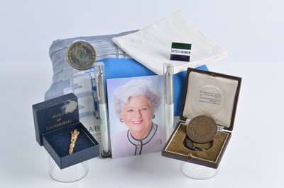 Lot 48 - A collection of medals, badges and scarves associated with Baroness Boothroyd