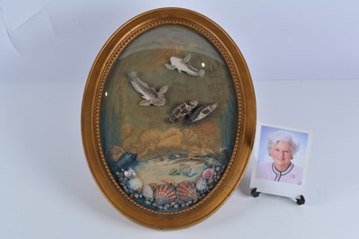 Lot 90 - A mid Century oval diorama of an aquarium