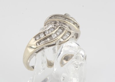 Lot 60 - A continental diamond 14k marked dress ring
