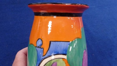 Lot 247 - A professionally restored Clarice Cliff Applique pattern vase