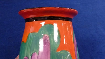 Lot 247 - A professionally restored Clarice Cliff Applique pattern vase
