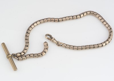 Lot 74 - A gilt metal early 20th Century articulated barrel link fob chain