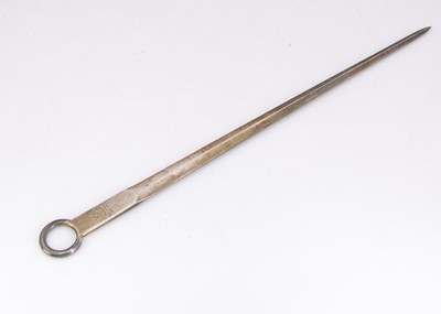 Lot 419 - A modern silver meat skewer by P&B