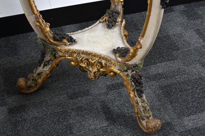 Lot 30 - A near pair of late 19th century wood and gesso open-work torchiers