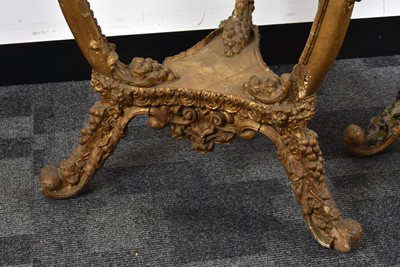Lot 30 - A near pair of late 19th century wood and gesso open-work torchiers