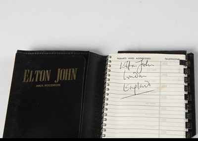 Lot 355 - Elton John Little Black Book / Signature