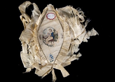 Lot 1 - A 18th century painted silk purse or case