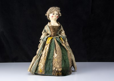 Lot 10 - Peggy, a very rare and fine 18th century English wooden doll with family provenance