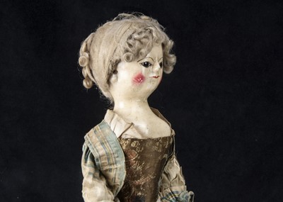 Lot 10 - Peggy, a very rare and fine 18th century English wooden doll with family provenance