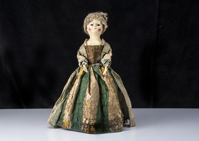 Lot 10 - Peggy, a very rare and fine 18th century English wooden doll with family provenance