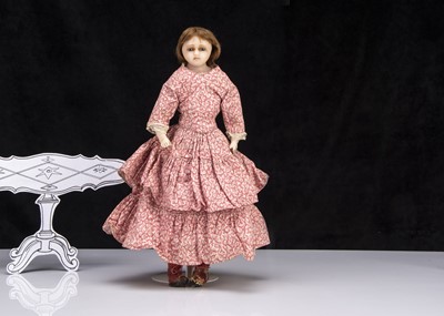 Lot 28 - An English poured wax shoulder-head child doll