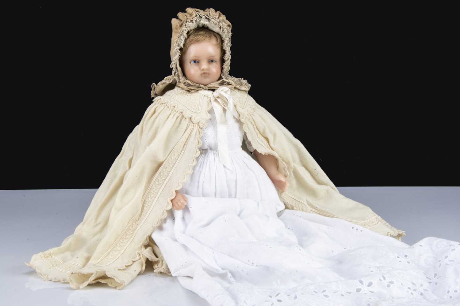 Lot 29 - A Pierroti poured wax shoulder-head baby doll