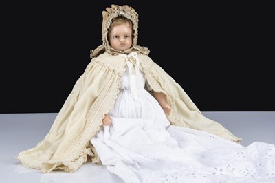 Lot 29 - A Pierroti poured wax shoulder-head baby doll