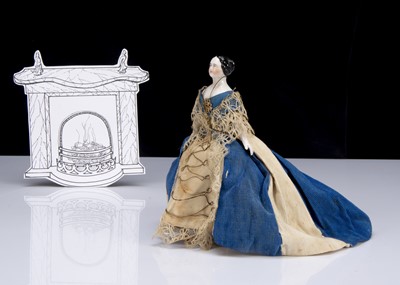 Lot 35 - A small German china shoulder-head doll circa 1870