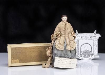 Lot 36 - A rare German mid 19th century pink tinted china shoulder head with Royal provenance