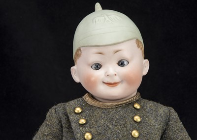 Lot 62 - A rare Max Handwerck bisque headed googly German soldier circa 1915