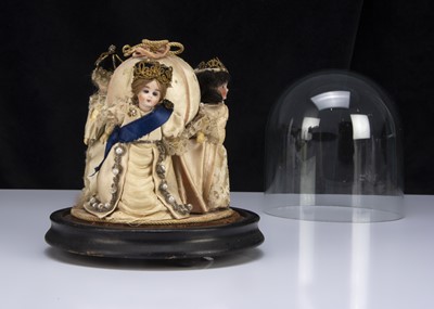 Lot 71 - An unusual early 20th century pin cushion commemorating three Queens of Great Britain