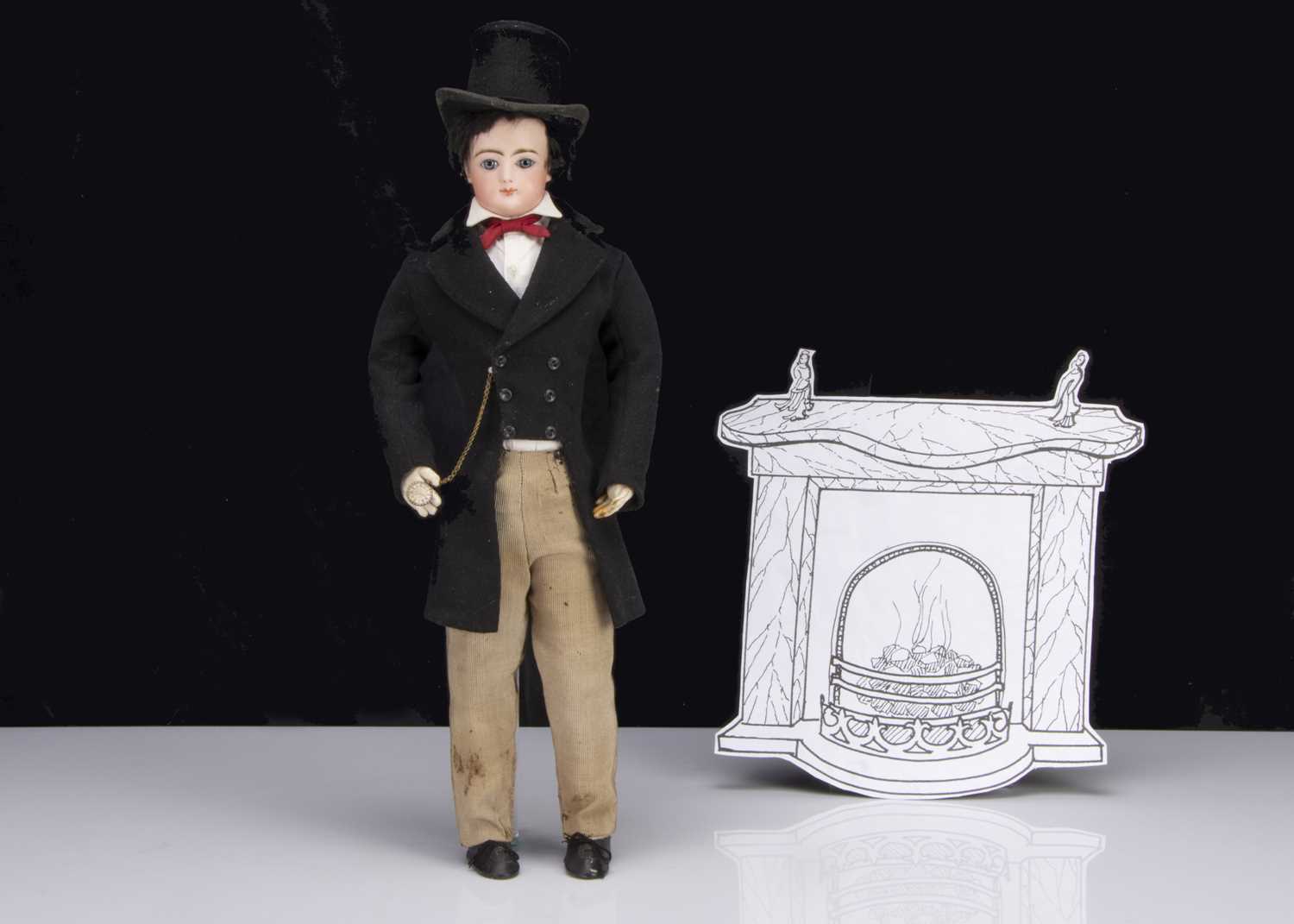 Lot 88 - A late 19th century Gaultier male shoulder-head fashionable doll