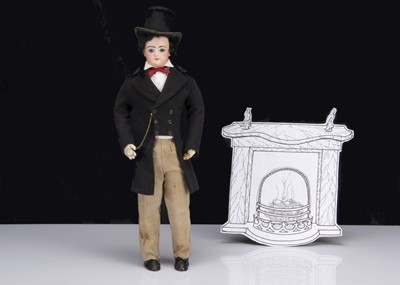 Lot 88 - A late 19th century Gaultier male shoulder-head fashionable doll